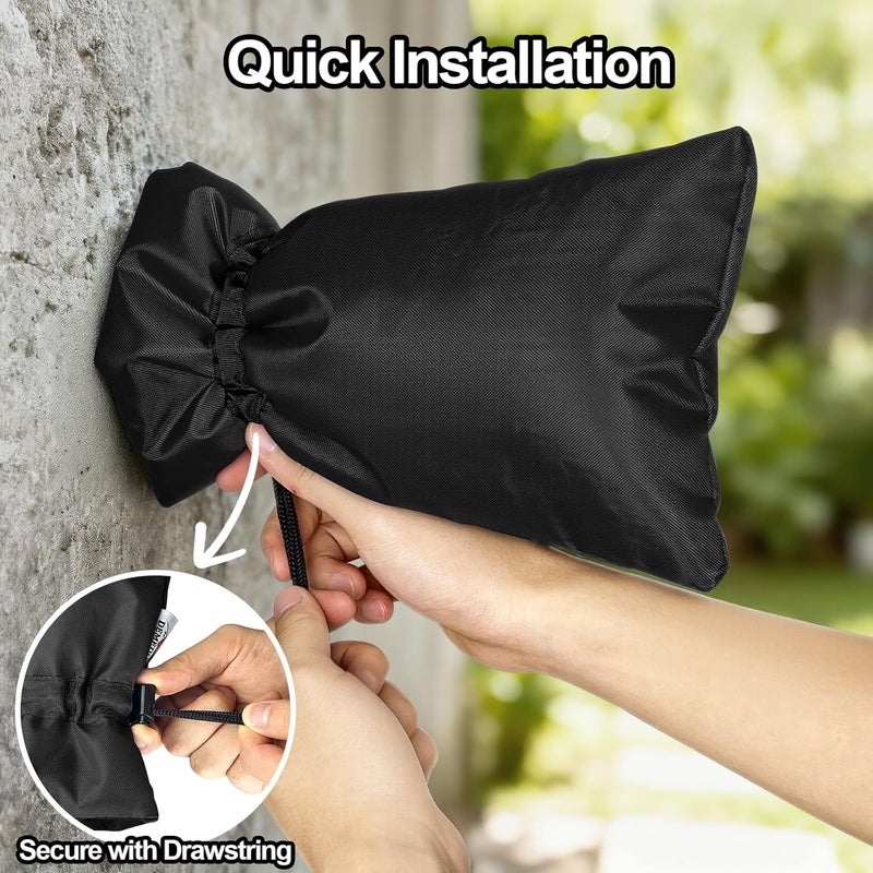 DEMEDO Enlarge Outdoor Faucet Cover for Winter Freeze Protection, 3M Thinsulate, 10"H x 6.3"W Hose Bib Covers for Wall Taps Outside, Waterproof & Frost Free Insulated Spigot Cover, 4 Pcs Faucet Socks - Black - Image 5
